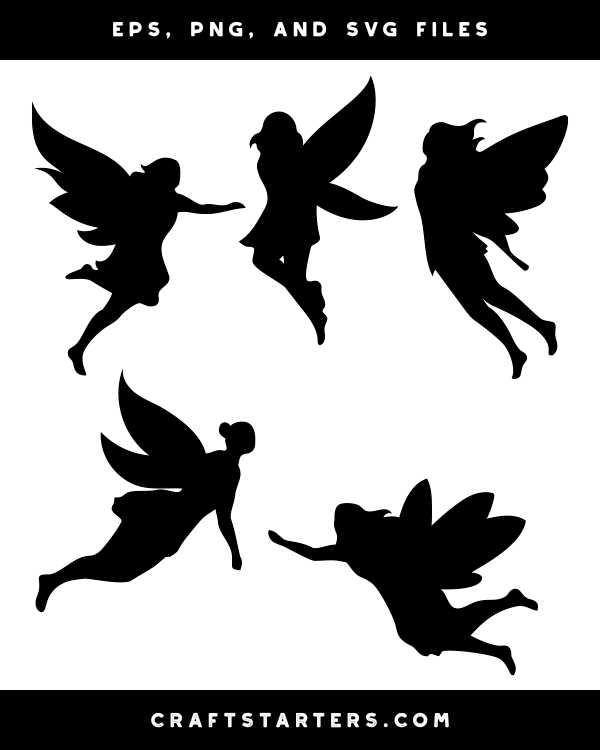 Flying Fairy Silhouette Clip Art