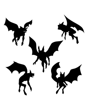 Flying Gargoyle Silhouette Clip Art