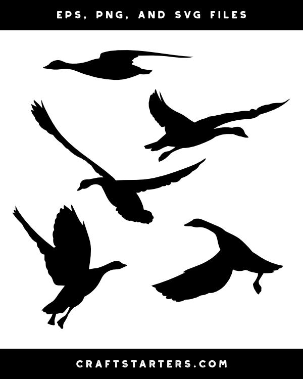 Flying Goose Silhouette Clip Art