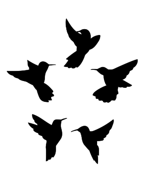 Flying Hummingbird Silhouette Clip Art