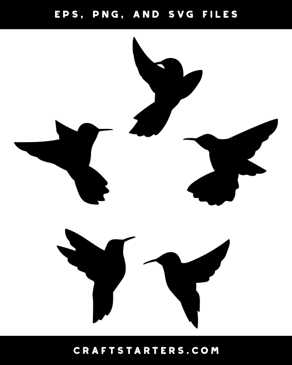 Flying Hummingbird Silhouette Clip Art