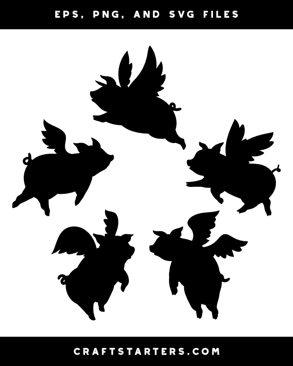Download Flying Pig Silhouette Clip Art