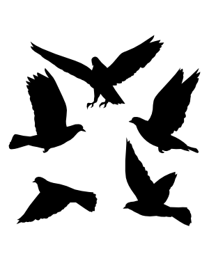 Flying Pigeon Silhouette Clip Art
