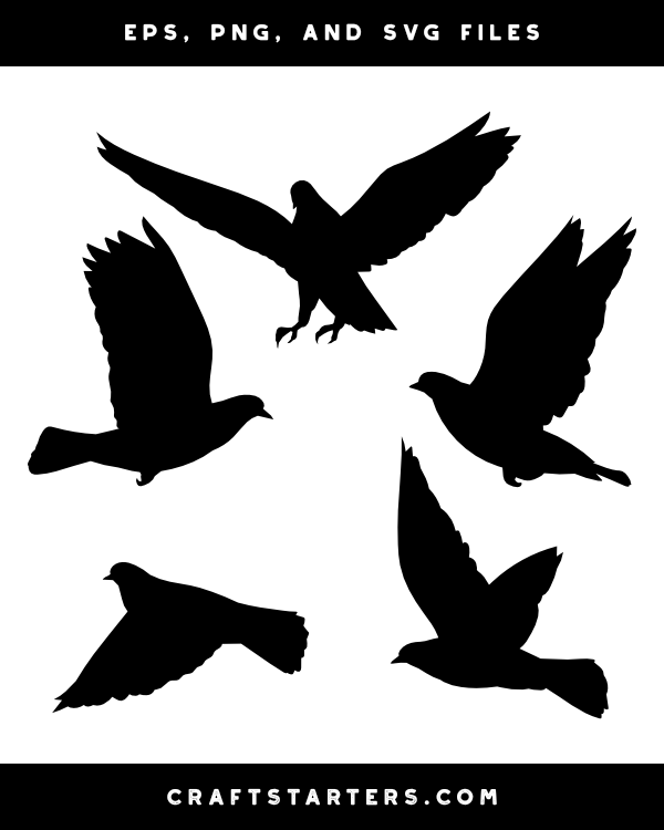 Flying Pigeon Silhouette Clip Art