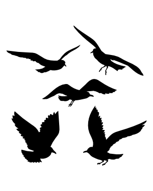 Flying Seagull Silhouette Clip Art
