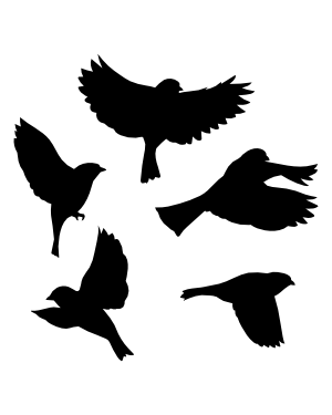Flying Sparrow Silhouette Clip Art