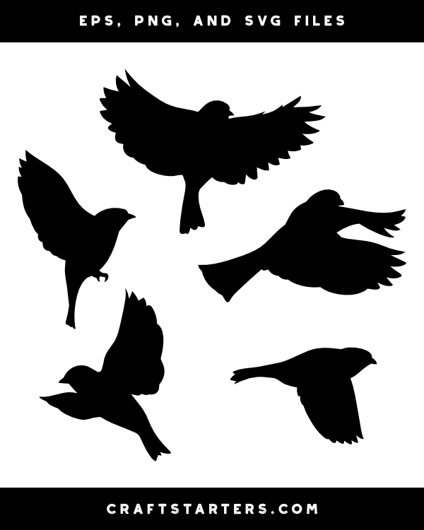 Flying Sparrow Silhouette Clip Art