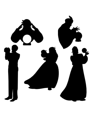 Fortune Teller and Crystal Ball Silhouette Clip Art