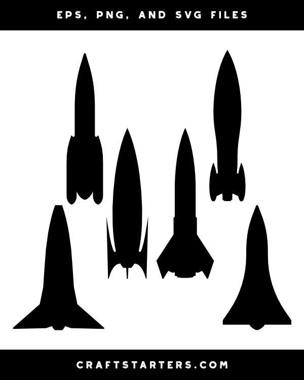 Futuristic Rocket Silhouette Clip Art