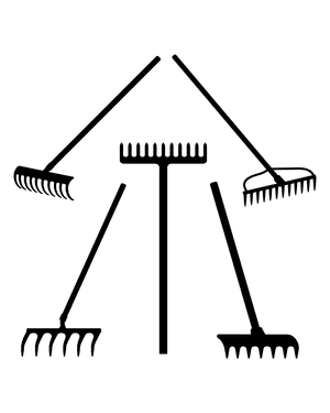 Garden Rake Silhouette Clip Art