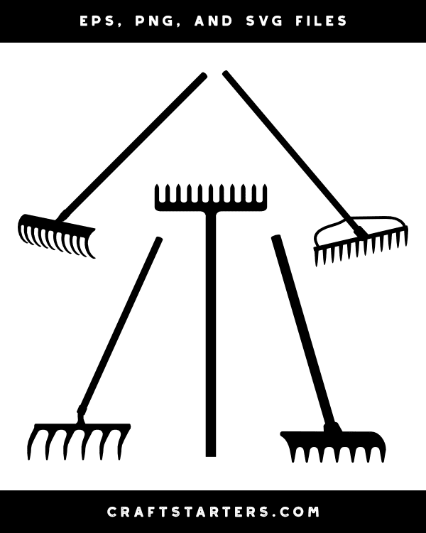 Garden Rake Silhouette Clip Art