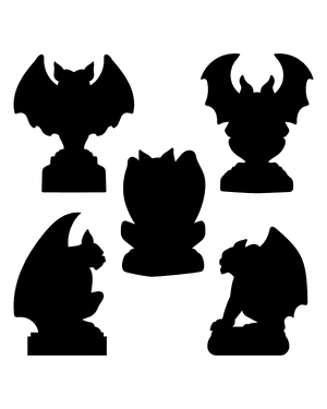 Gargoyle Statue Silhouette Clip Art