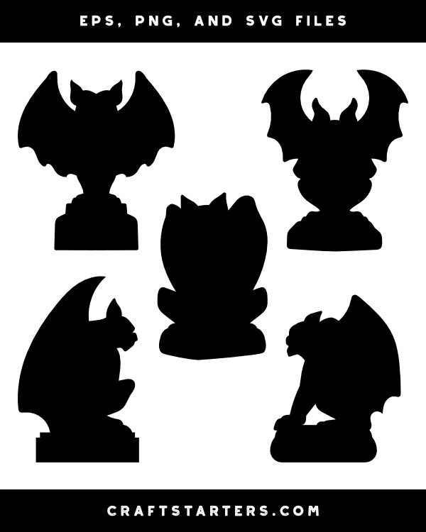 Gargoyle Statue Silhouette Clip Art