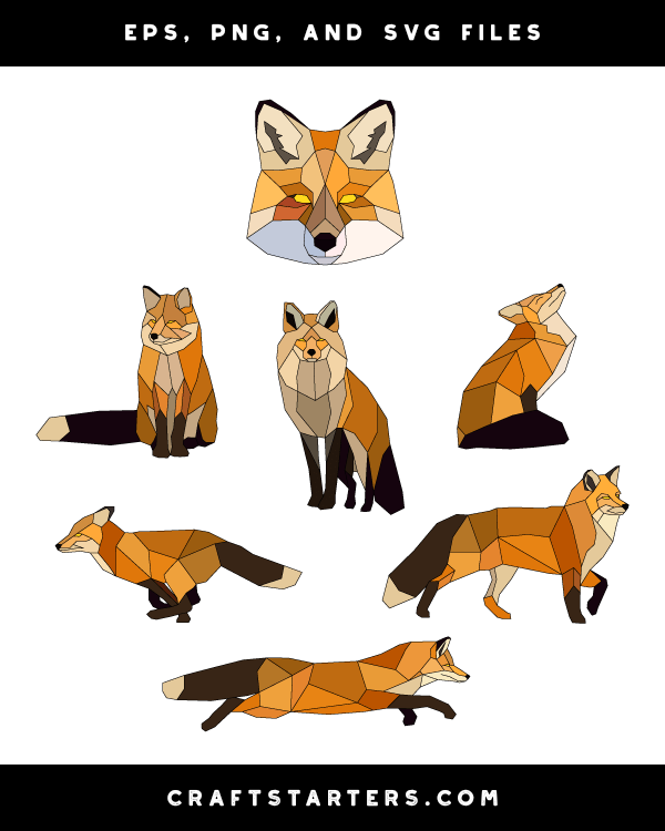 Geometric Fox Clip Art