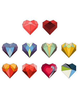 Geometric Heart Digital Stamps