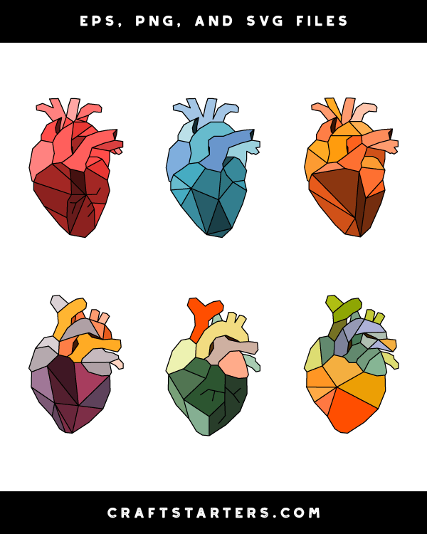 Geometric Human Heart Clip Art