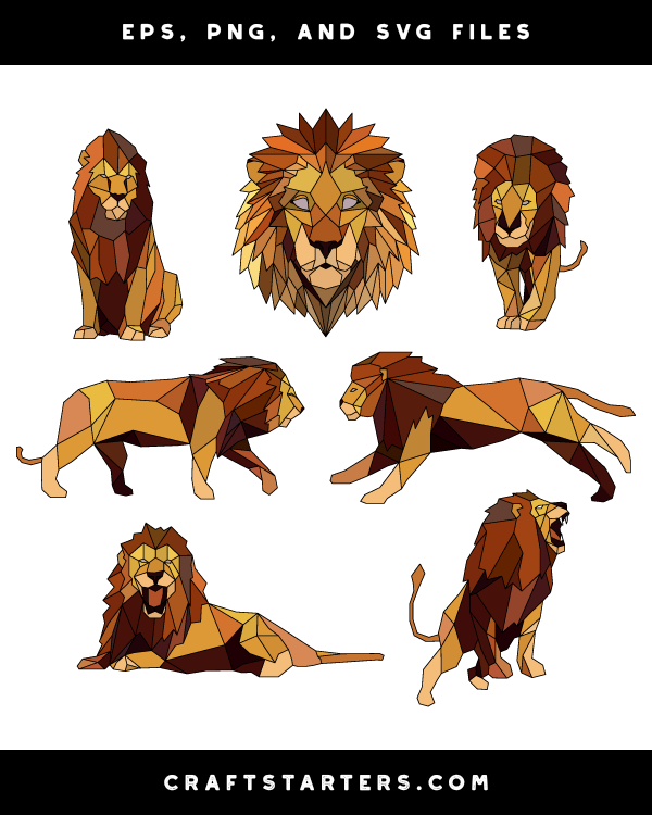 Geometric Lion Clip Art