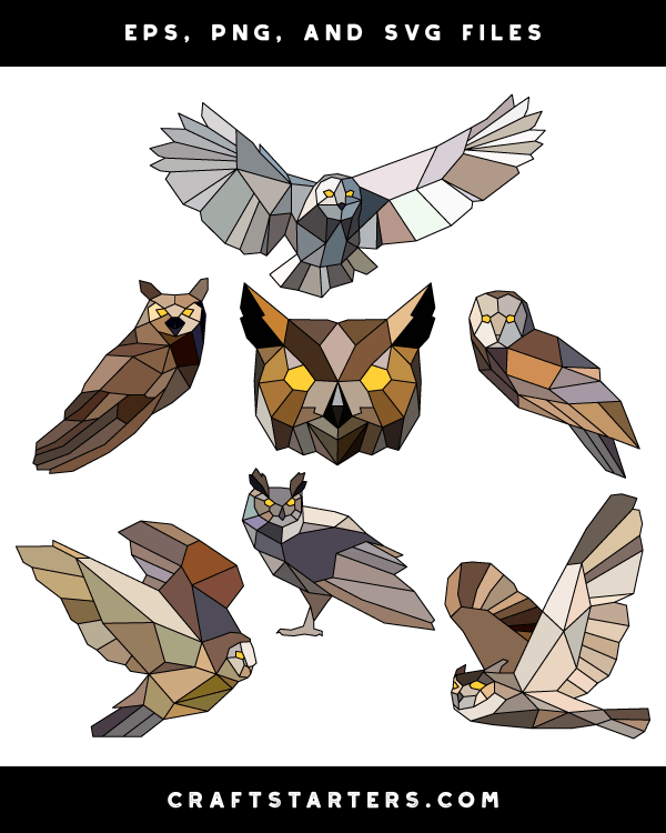 Geometric Owl Clip Art