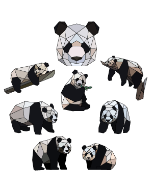 Geometric Panda Clip Art