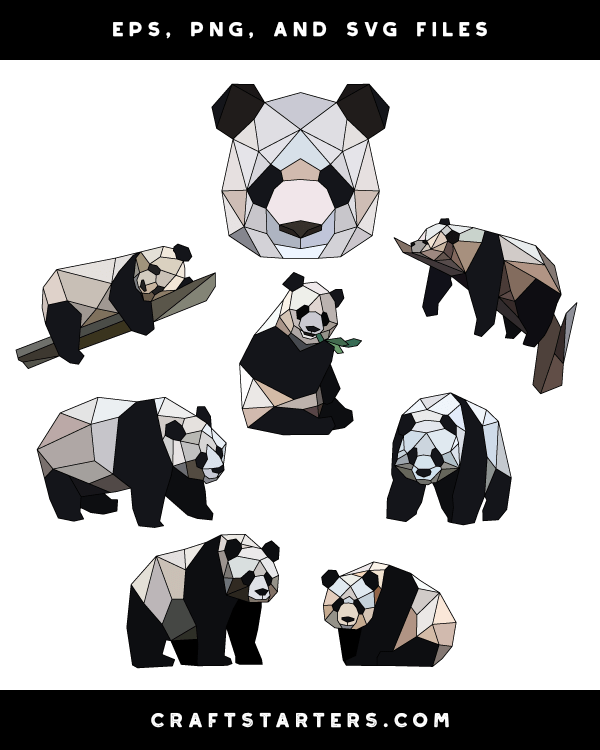 Download Geometric Panda Clip Art