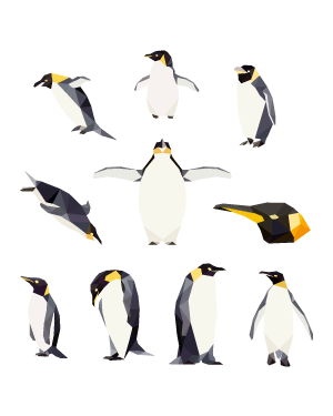 Geometric Penguin Clip Art