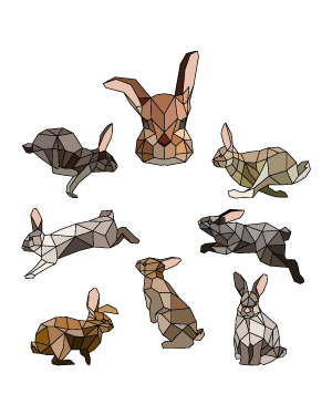 Geometric Rabbit Clip Art