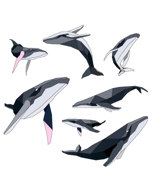 Geometric Whale Clip Art