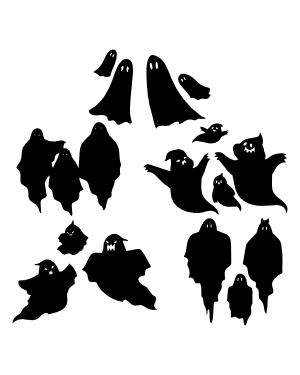 Ghost Family Silhouette Clip Art