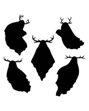 Ghost With Antlers Silhouette Clip Art