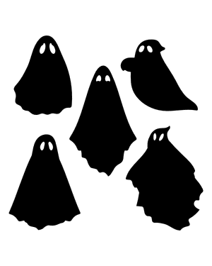 Ghost With Big Eyes Silhouette Clip Art