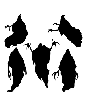 Ghost With Claws Silhouette Clip Art