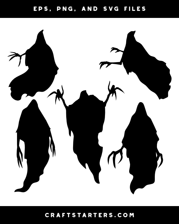 Ghost With Claws Silhouette Clip Art