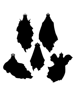 Ghost With Crown Silhouette Clip Art