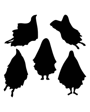 Ghost With Feet Silhouette Clip Art