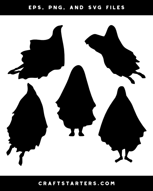 Ghost With Feet Silhouette Clip Art