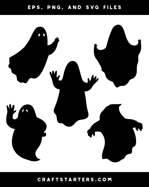 Ghost With Hands Silhouette Clip Art