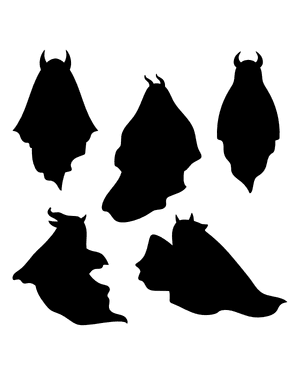 Ghost With Horns Silhouette Clip Art