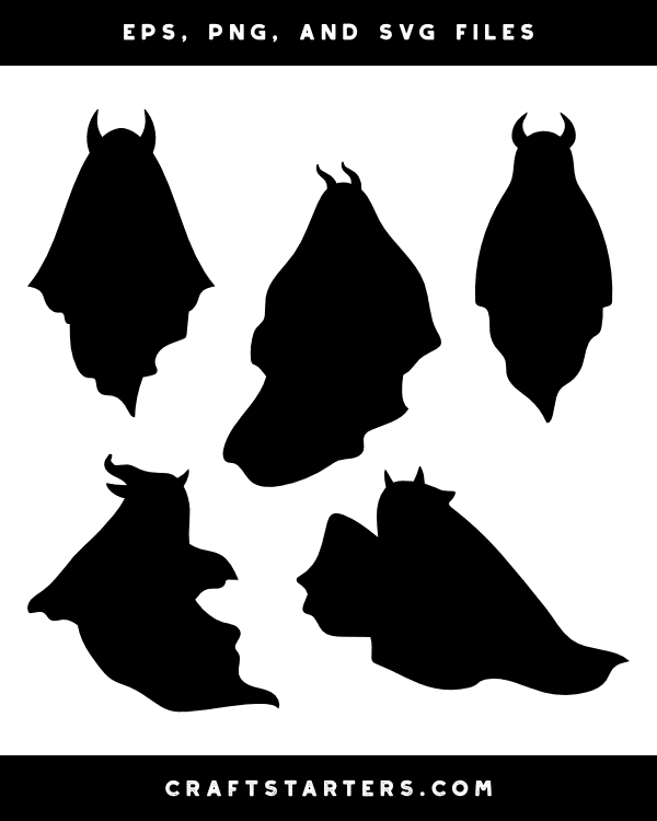 Ghost With Horns Silhouette Clip Art