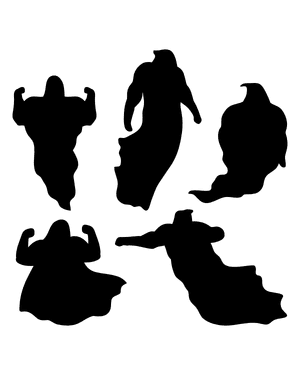 Ghost With Muscles Silhouette Clip Art