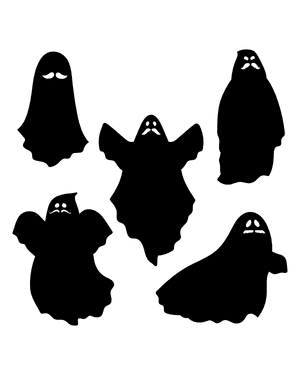 Ghost With Mustache Silhouette Clip Art