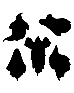 Ghost With No Eyes Silhouette Clip Art