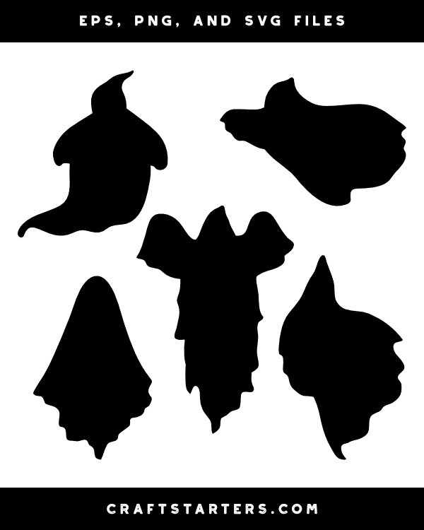 Ghost With No Eyes Silhouette Clip Art