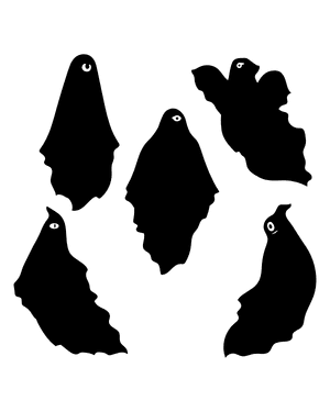 Ghost With One Eye Silhouette Clip Art