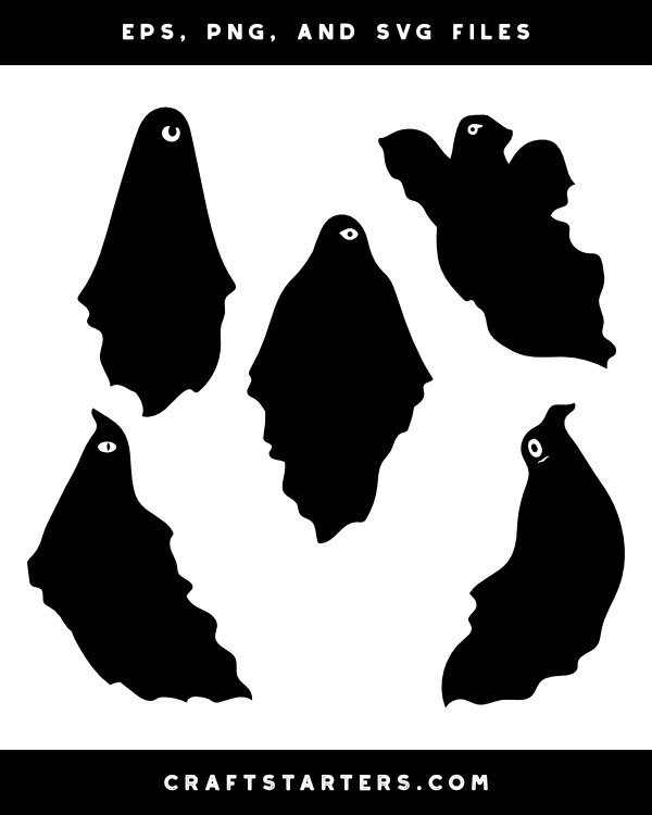 Ghost With One Eye Silhouette Clip Art