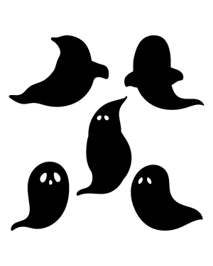 Ghost With Tail Silhouette Clip Art