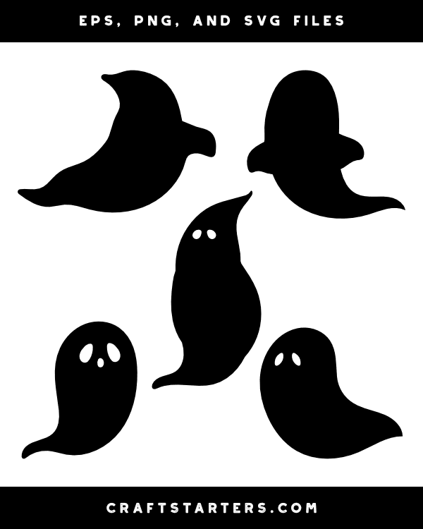 Ghost With Tail Silhouette Clip Art