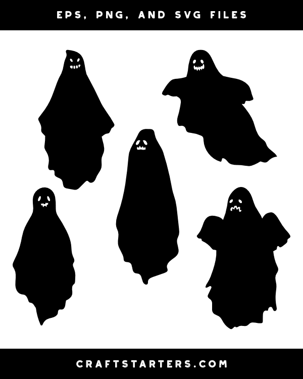 Ghost With Teeth Silhouette Clip Art