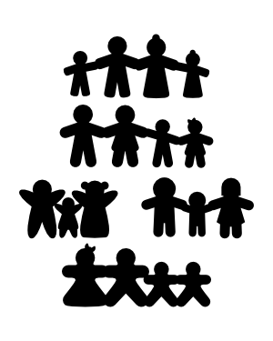 Gingerbread Family Silhouette Clip Art