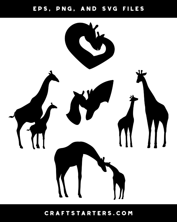 Download Giraffe Mom And Baby Silhouette Clip Art