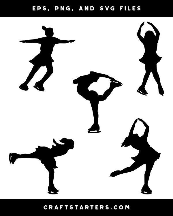 Girl Figure Skater Silhouette Clip Art